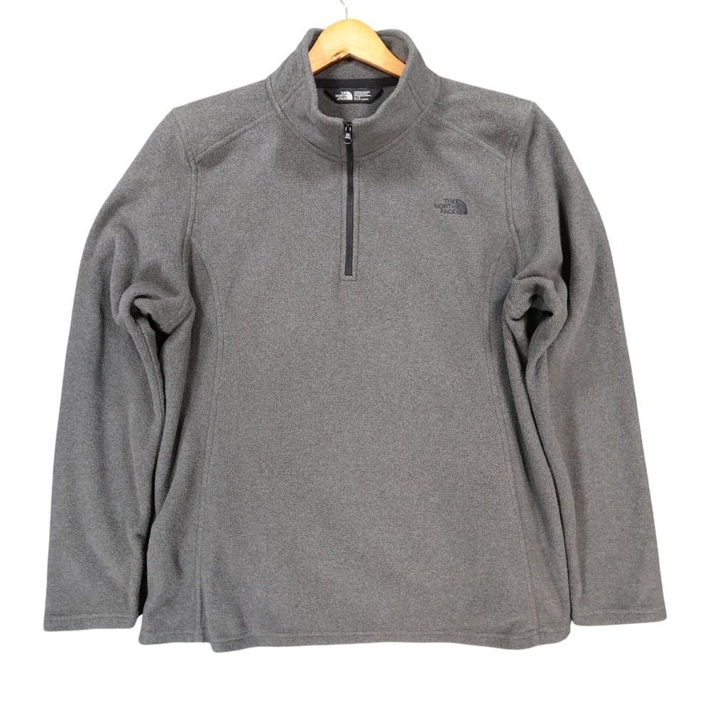 The North Face Fleece Womens XL Grey Excellent TKA 100 Quarter Zip Pullover